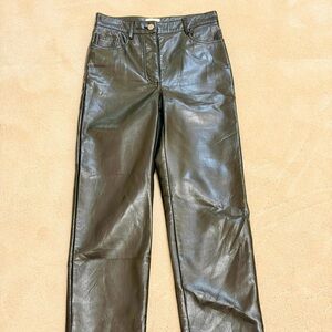 Aritzia Wilfred Black Leather Pants